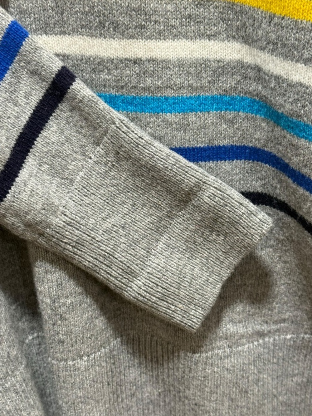 GAP Crazy Stripe Sweater Small NWT Wool Blend Rainbow Stripe Crewneck - Picture 5 of 9